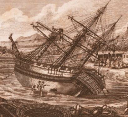 Captain James Cook runs aground on the Great Barrier Reef